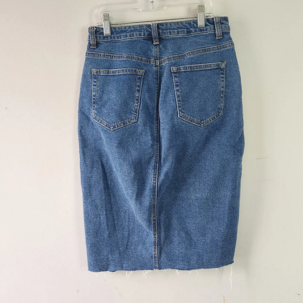 Great Smoky Los Angeles Denim Front Slit Skirt Medium